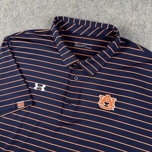 Auburn Tigers Polo Shirt Men's 3XL Striped Performance Logos Golf Under Armour